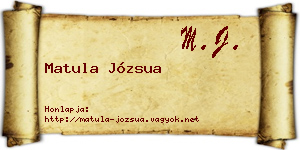 Matula Józsua névjegykártya