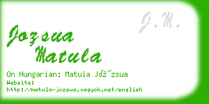 jozsua matula business card